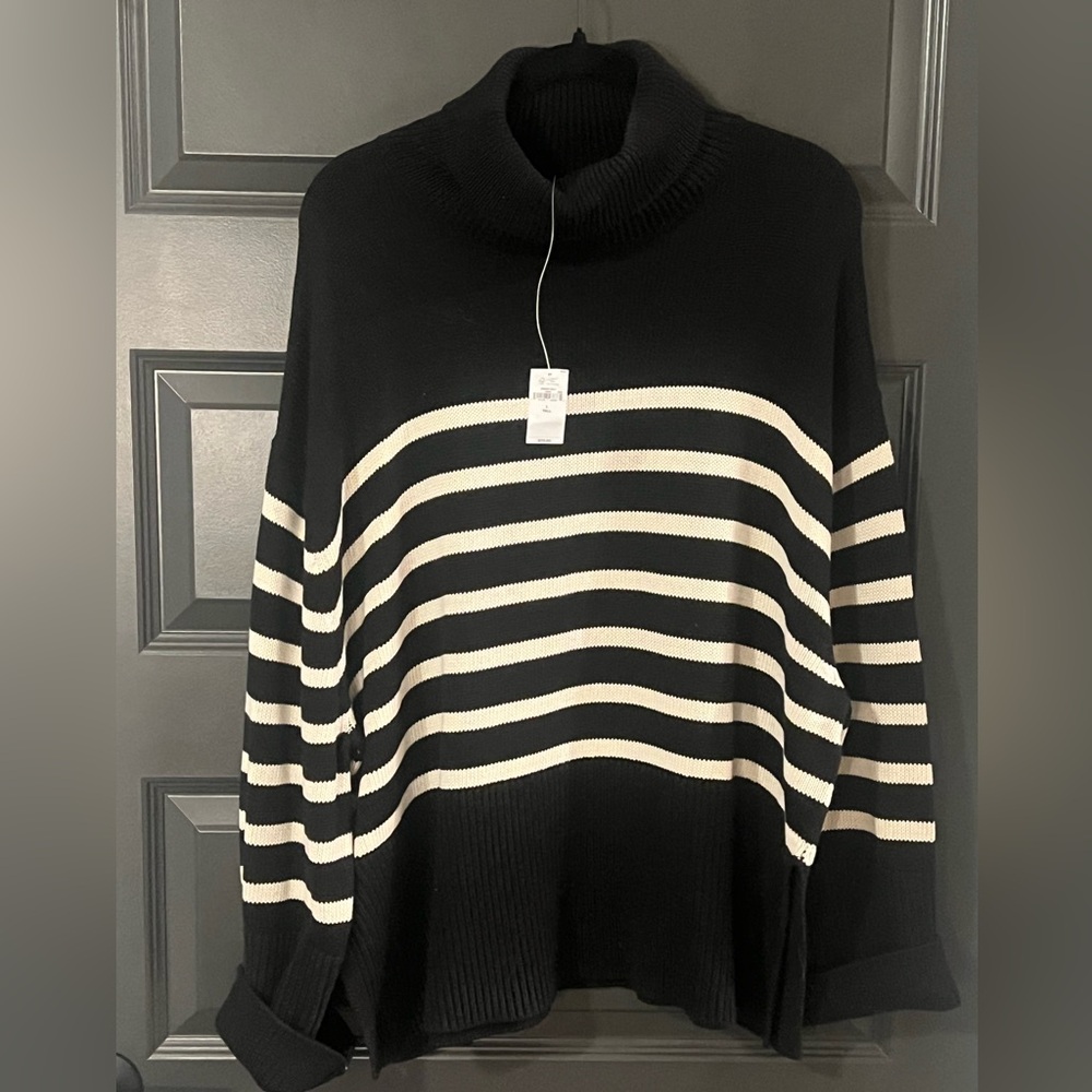 GAP Striped Tunic Sweater Sz Large Tall